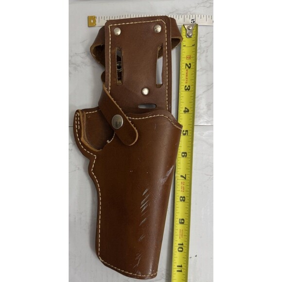S&W SMITH WESSON 19-24 LH LEATHER HOLSTER- Medium Brown With Snaps - Picture 3 of 5